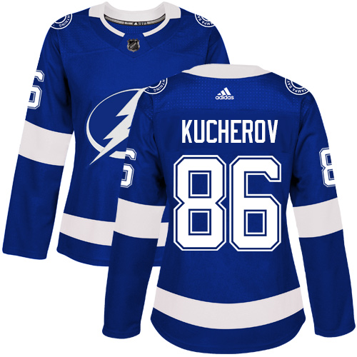 Adidas Tampa Bay Lightning #86 Nikita Kucherov Blue Home Authentic Women Stitched NHL Jersey->los angeles lakers->NBA Jersey